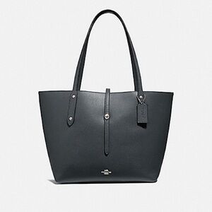 COACH MARKET TOTE MIDNIGHT NAVY/SILVER